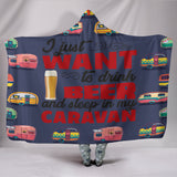 Beer & Caravan Hooded Blanket - Dark Blue