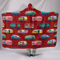 Caravan Hooded Blanket - Cherry Red