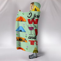 Wine & Tent Hooded Blanket - Green