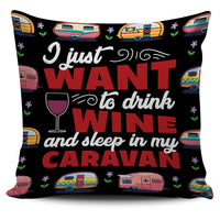 Wine & Caravan Pillow Cover