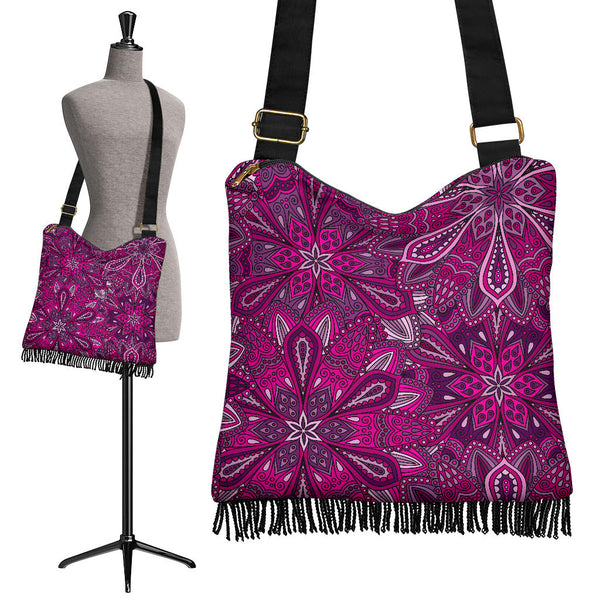 Purple Flower Mandala Boho Bag