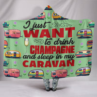 Champagne & Caravan Hooded Blanket - Mint Green