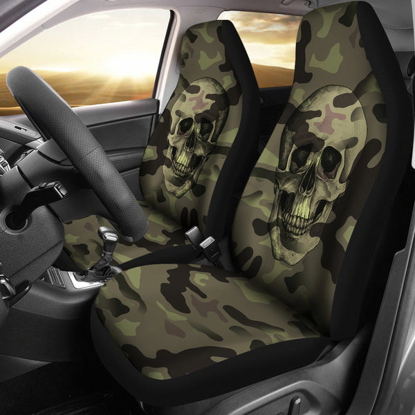 Camo Skull Car Seat Covers Camouflage with Skulls
