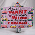 Wine & Caravan Hooded Blanket - Purple
