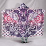 Lucky Elephant Purple Mandala Hooded Blanket