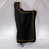 Black With Gold Trim Hooded Blanket