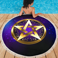 Magic Pentagram Beach Blanket