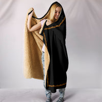 Black With Gold Trim Hooded Blanket