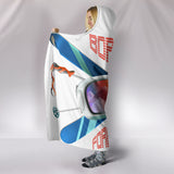 Born To Ski Hooded Blanket - White