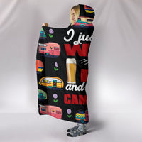 Beer & Camp Trailer Hooded Blanket - Black