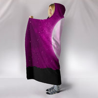 Wolf Howling At Moon Hooded Blanket