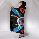 Born To Ski Hooded Blanket - Black