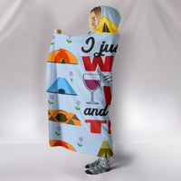 Wine & Tent Hooded Blanket - Blue