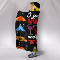 Wine & Tent Hooded Blanket - Black