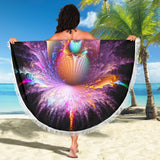 Psychedelic Alien Flower Beach Blanket